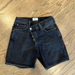 Agolde Black wash, Criss Cross button fly denim shorts size 26